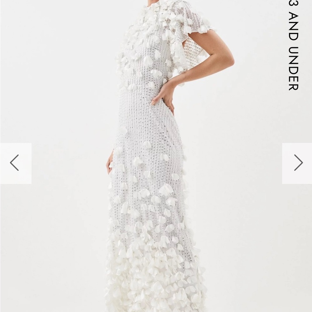 Petite Crystal Applique Angel Sleeve Woven Midaxi Dress